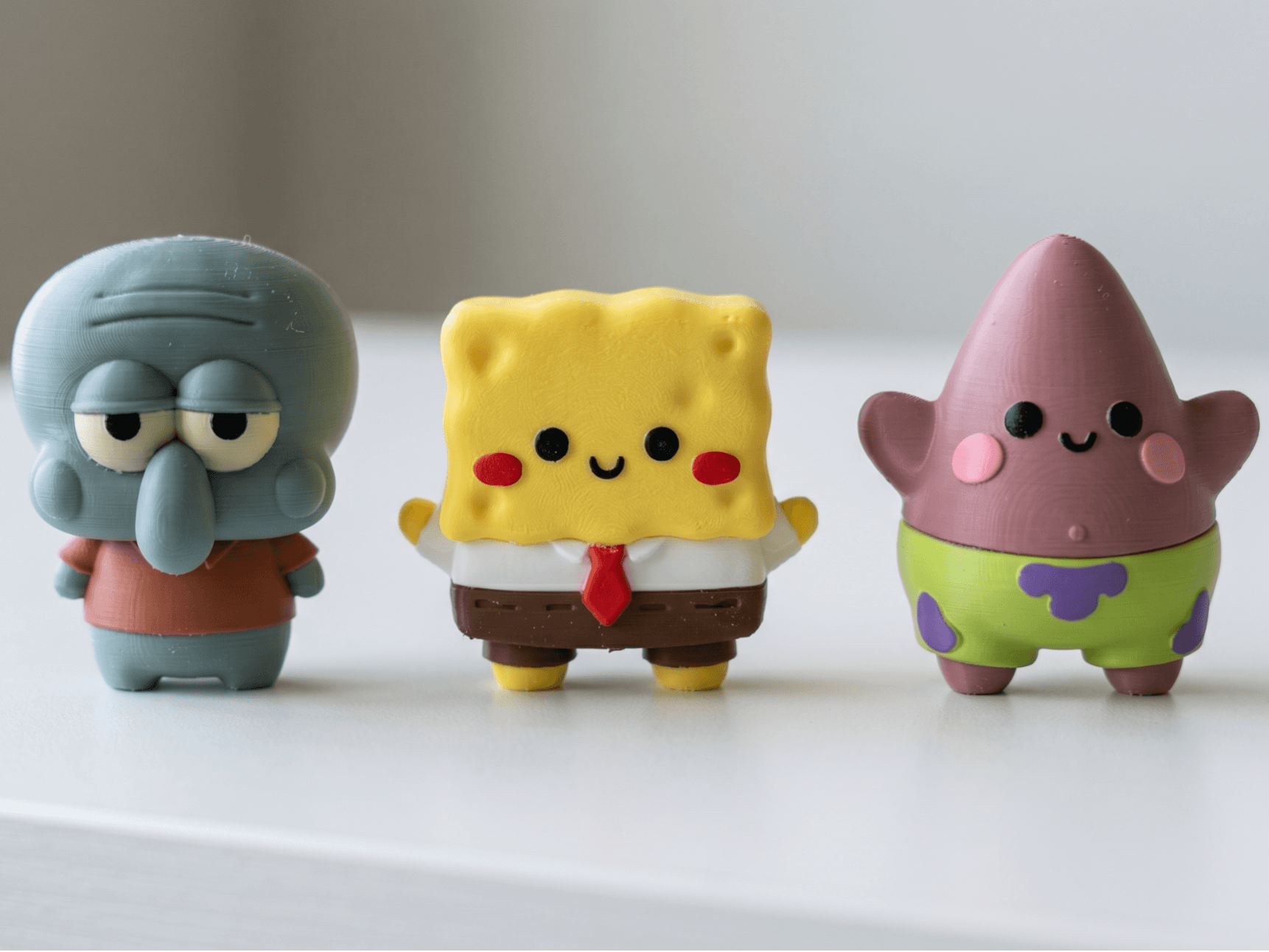 Spongebob Patrik Squidward chibi o'yinchoq