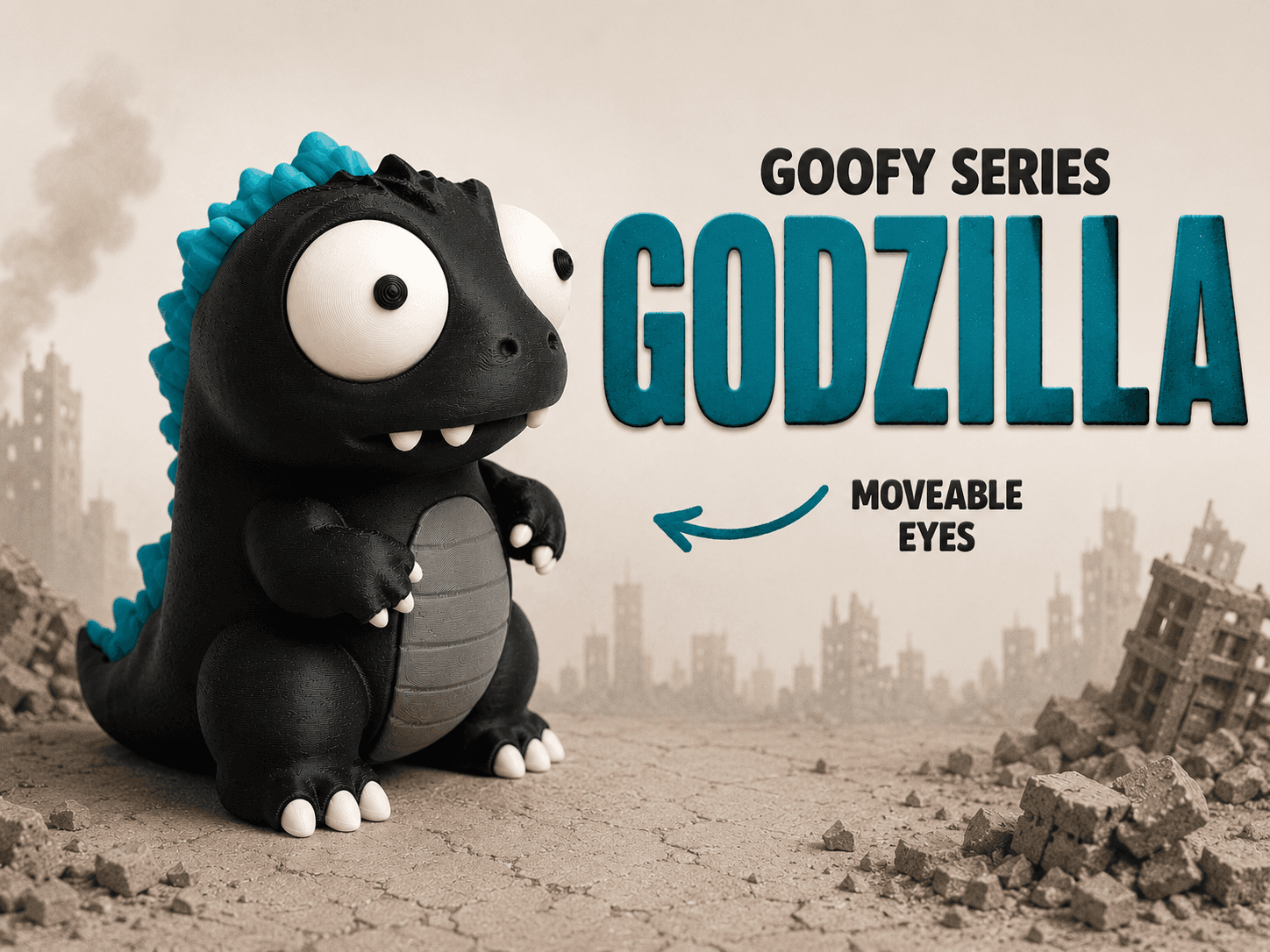 Goofy seriyasi - GODZILLA harakatlanuvchi ko'zlar NOAMS